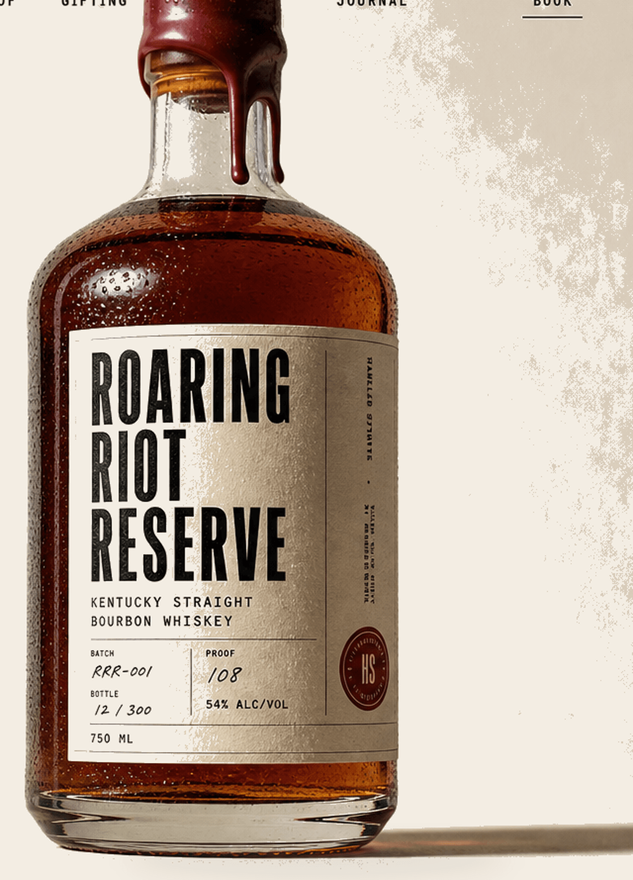 Roaring Riot Reserve Kentucky Straight Bourbon — a Handled bottle